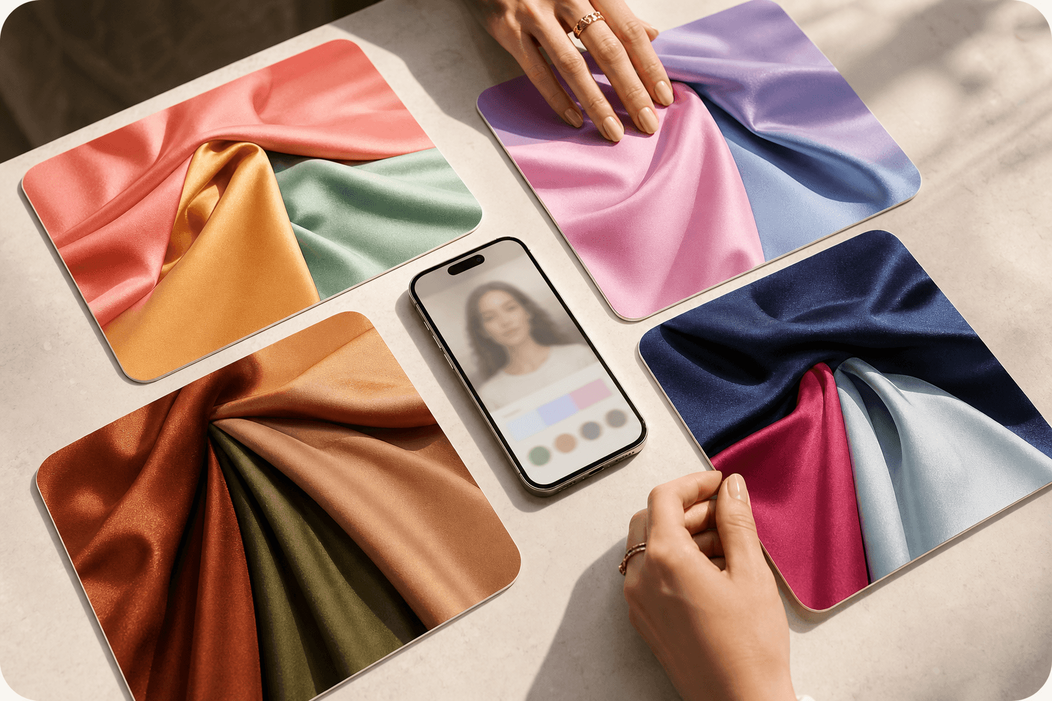 Seasonal color drapes and phone-based AI color analysis